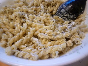 Pasta with Goat Cheese and Basil Oil