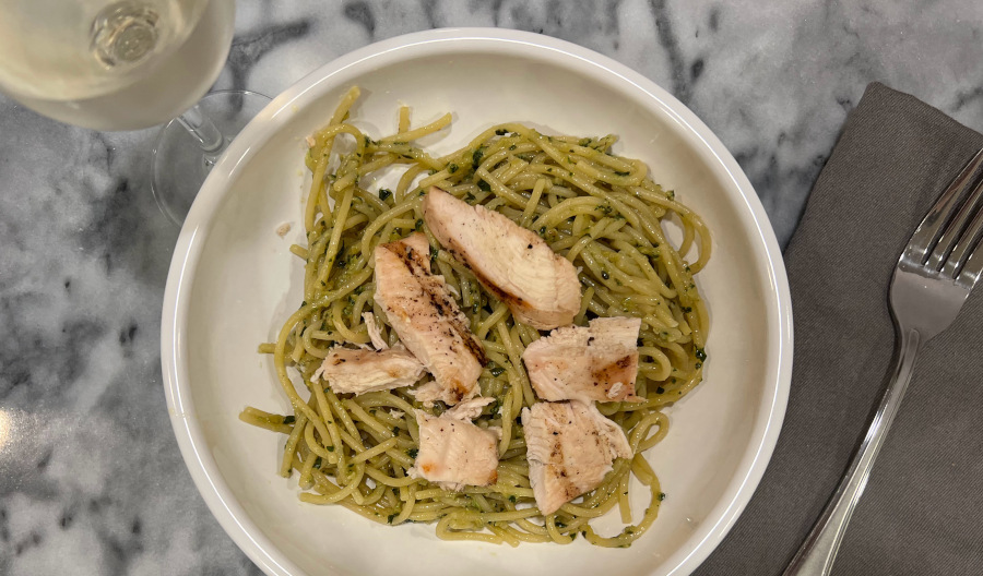 pesto pasta with chicken