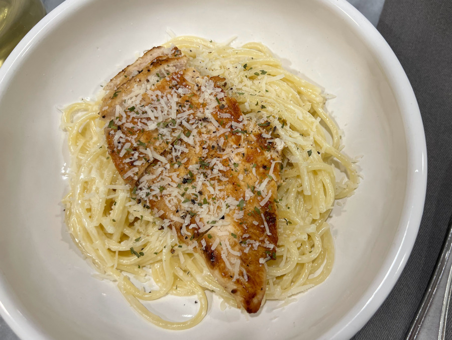 creamy pecorino pasta with chicken