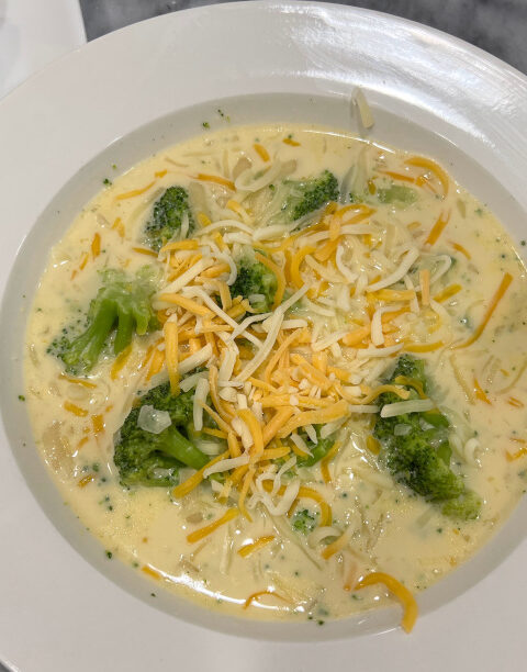 broccoli cheese soup with noodles