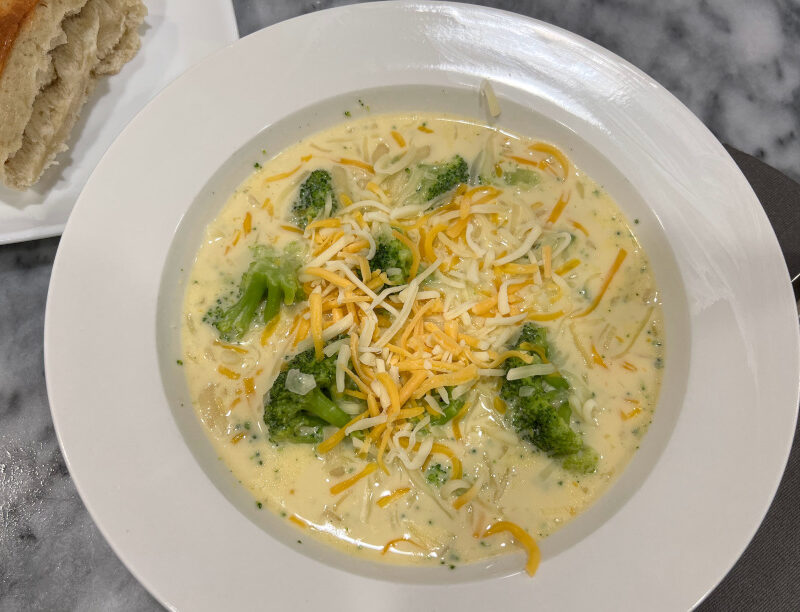 broccoli cheese soup with noodles